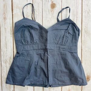Hollister Blue Grey Crop Tank Top Size M Medium NWT